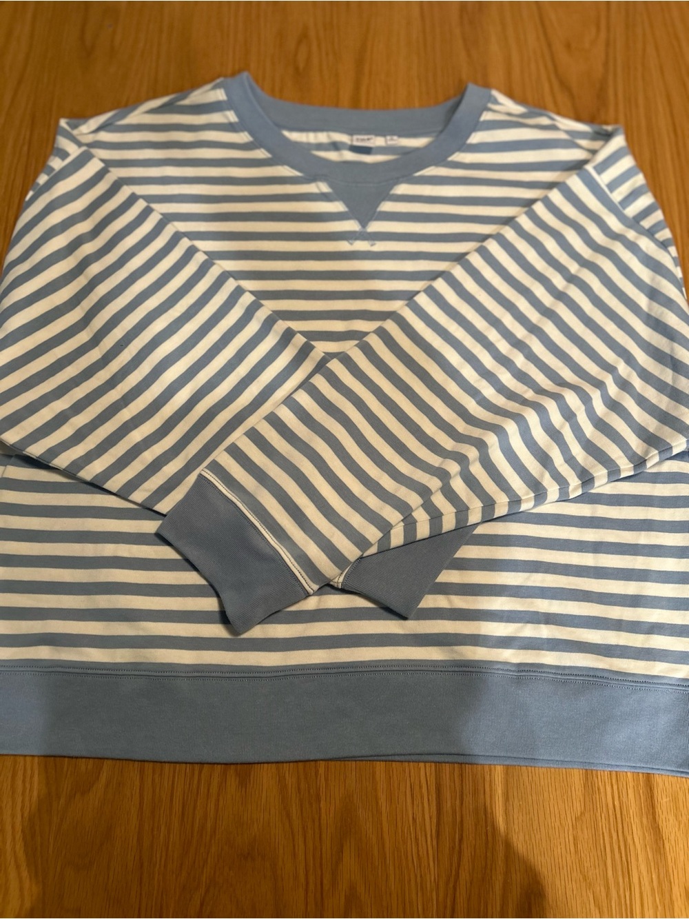 Aritzia Mighty Cotton Wicket Longsleeve - Light Birch / Ripple BIue Size XL NWOT - Picture 7 of 14
